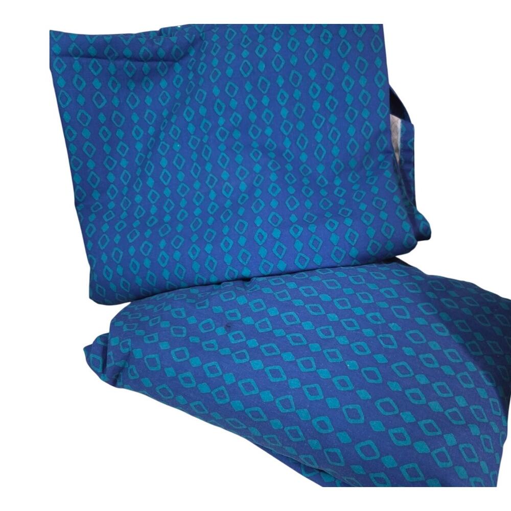 Vintage Full Sheet Set Xhilaration Peacock Geometric Cotton Green Blue Teal